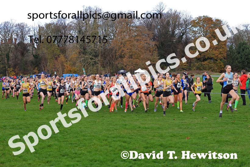 Girls Under-15s, 2023 British Athletics Cross Challenge, Sefton Park, Liverpool. Photo: David T. Hewitson/Sports for All Pics